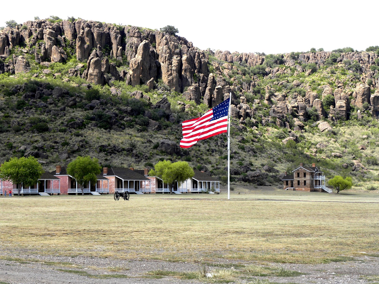 Garrison Flag flying over the post.