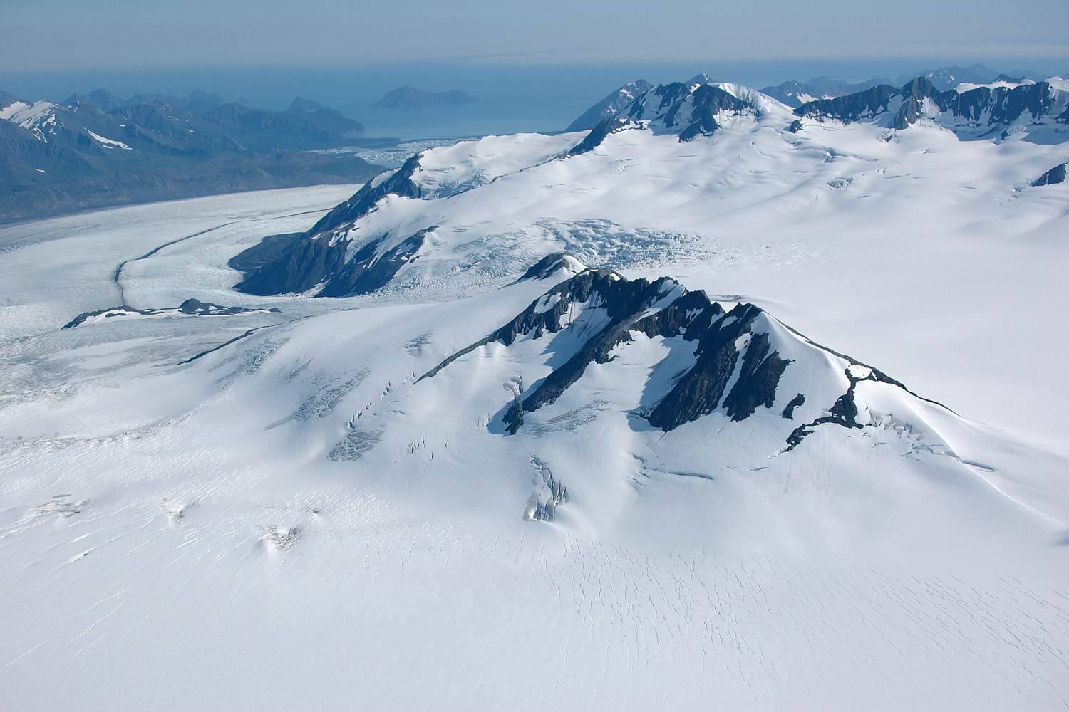 aerial view of Bear Glacier from Harding Icefield