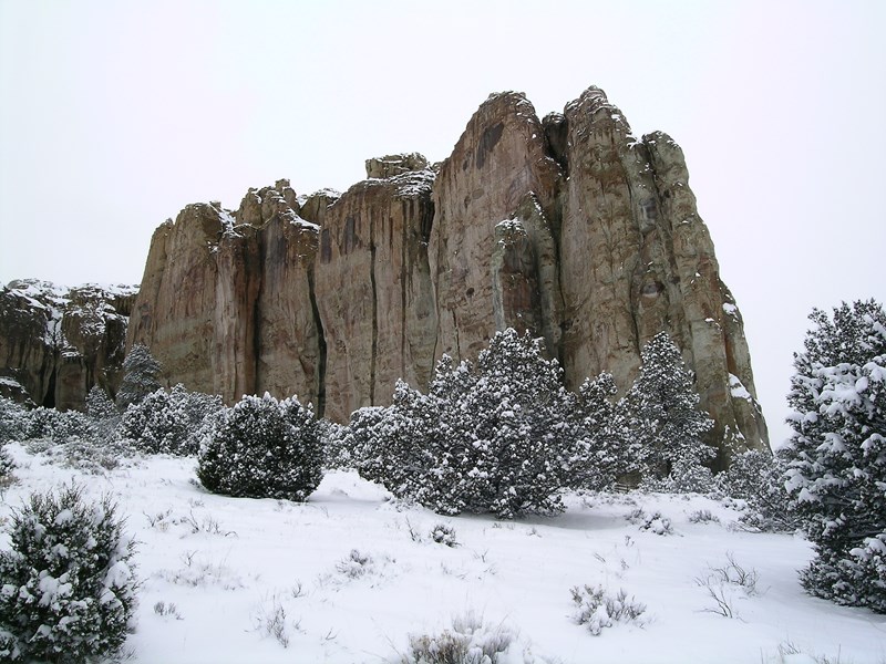 El Morro in snow Headland in Snow