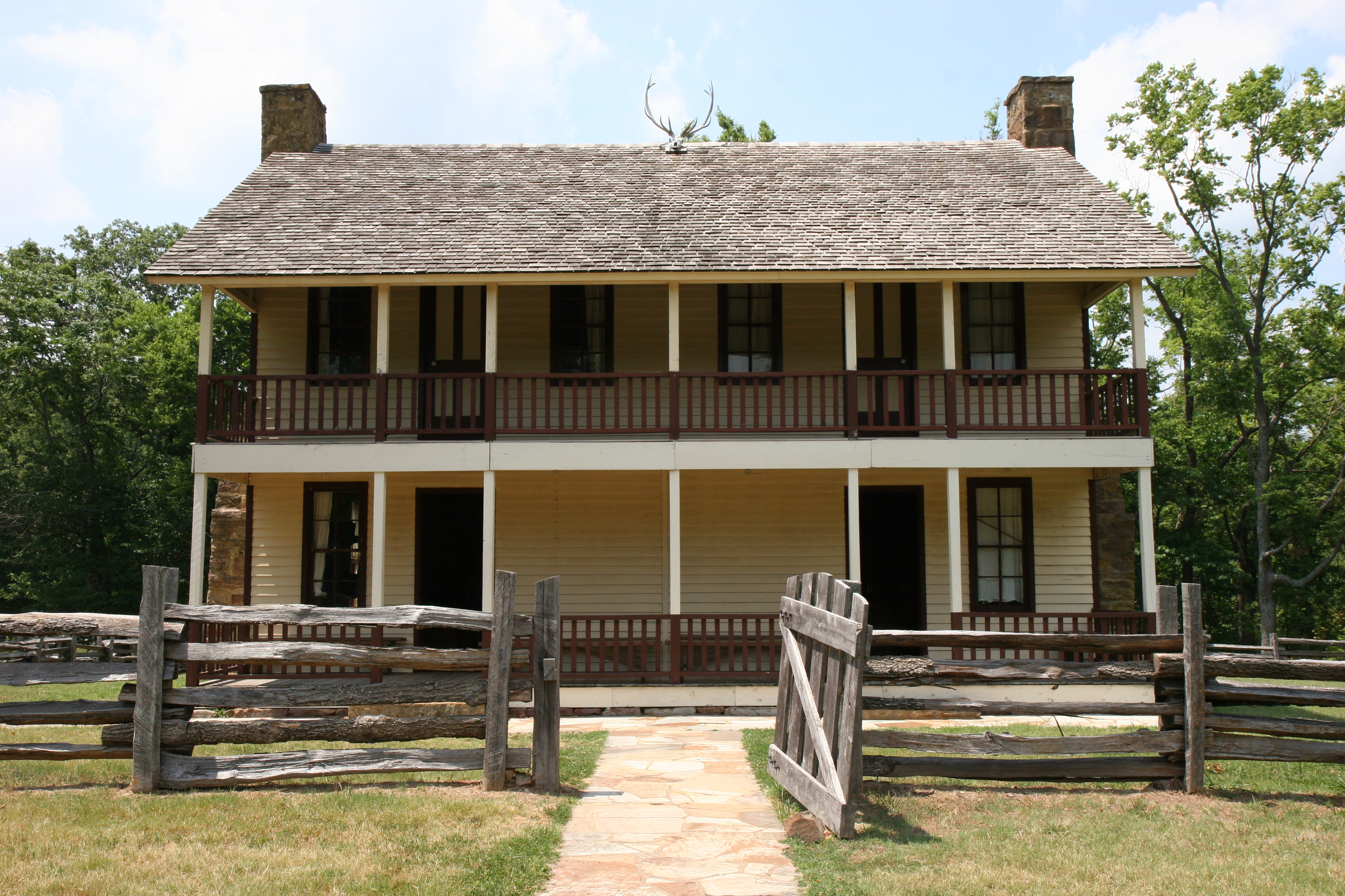 A reconstructed Elkhorn Tavern.