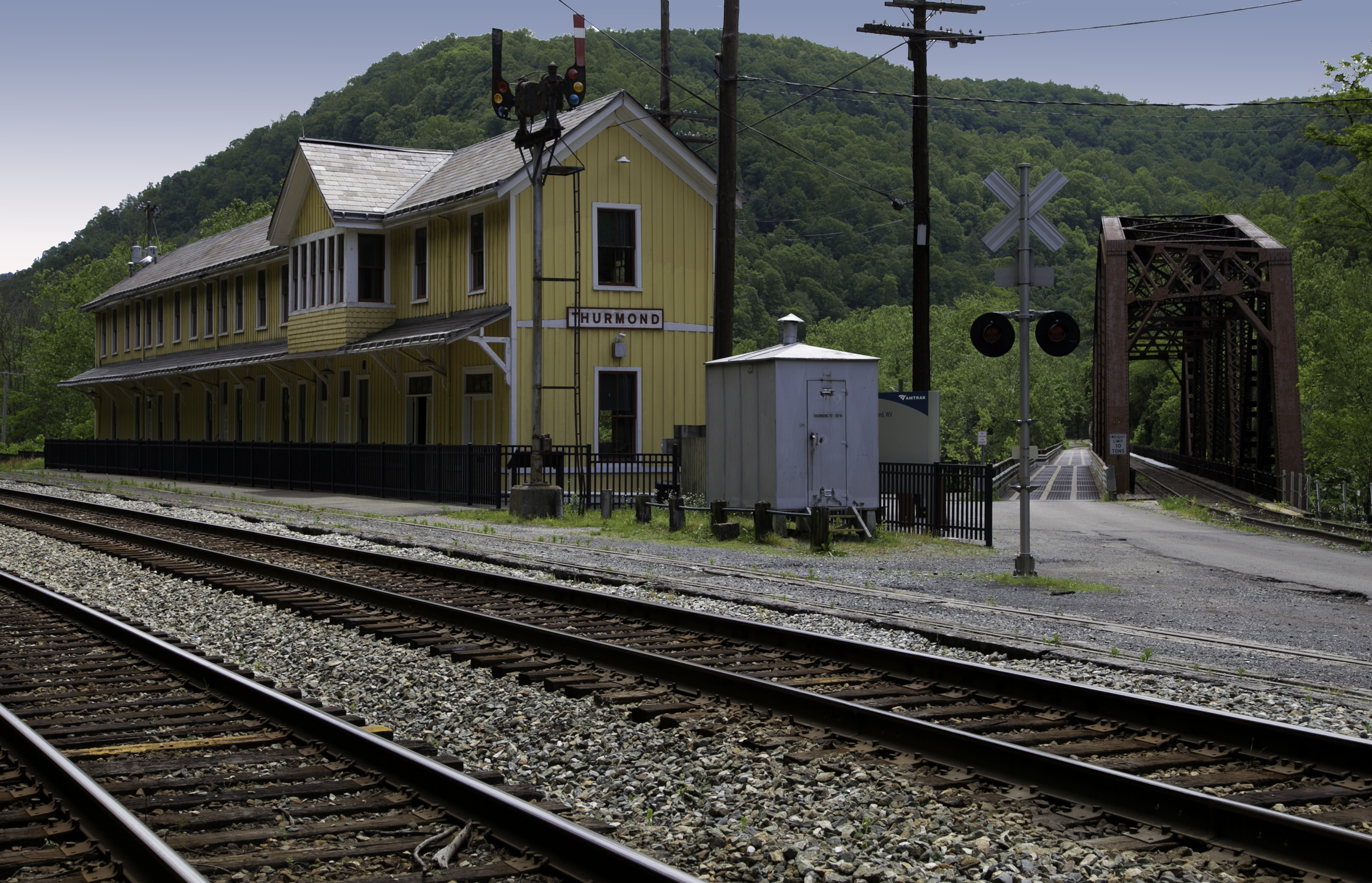 railroad tracks and depot