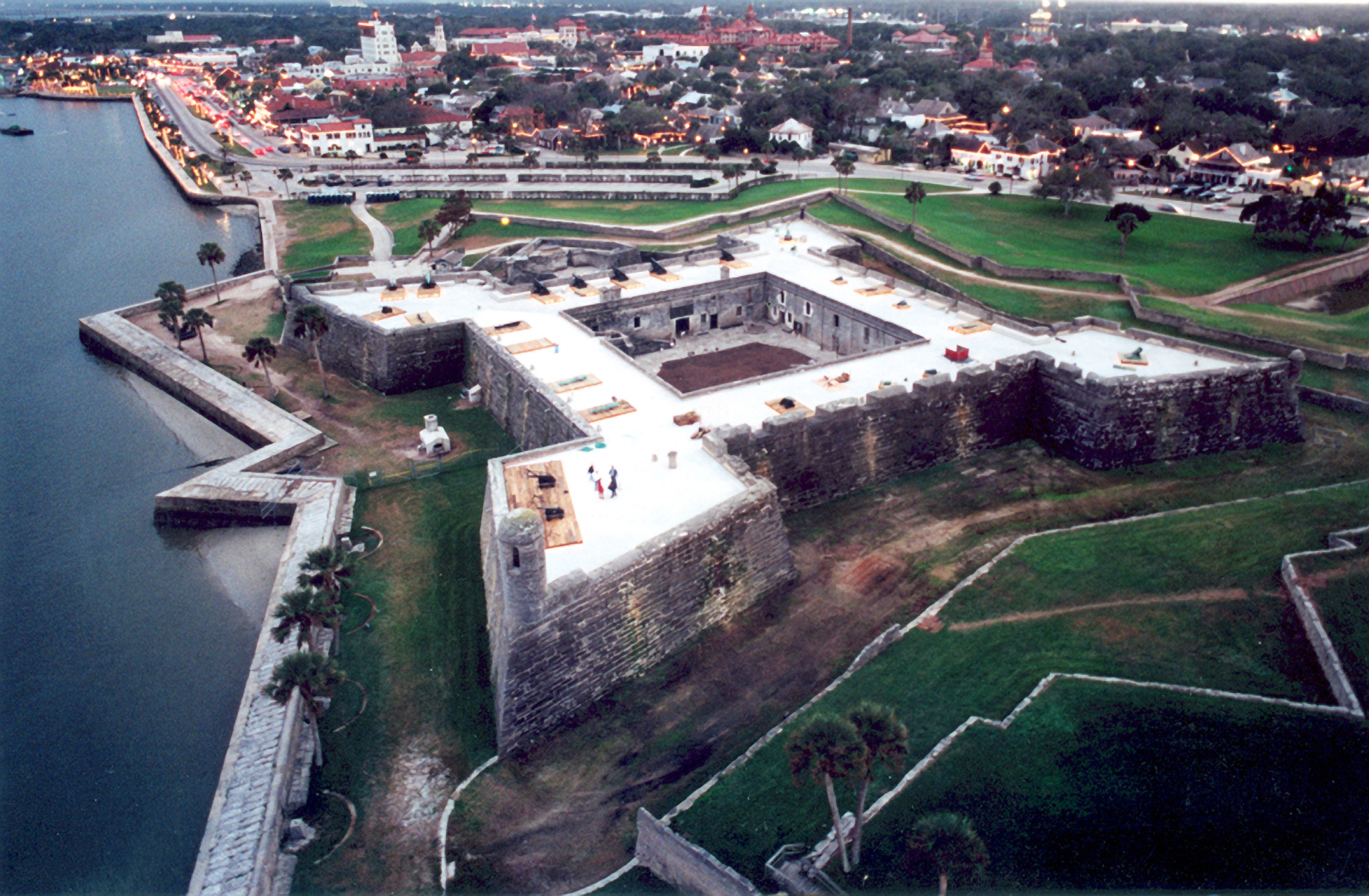 Aerial view of the Castillo and the city of St. Augustine