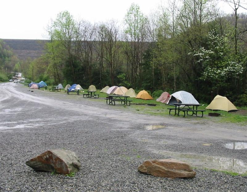 Gauley Tailwaters Campground with tents