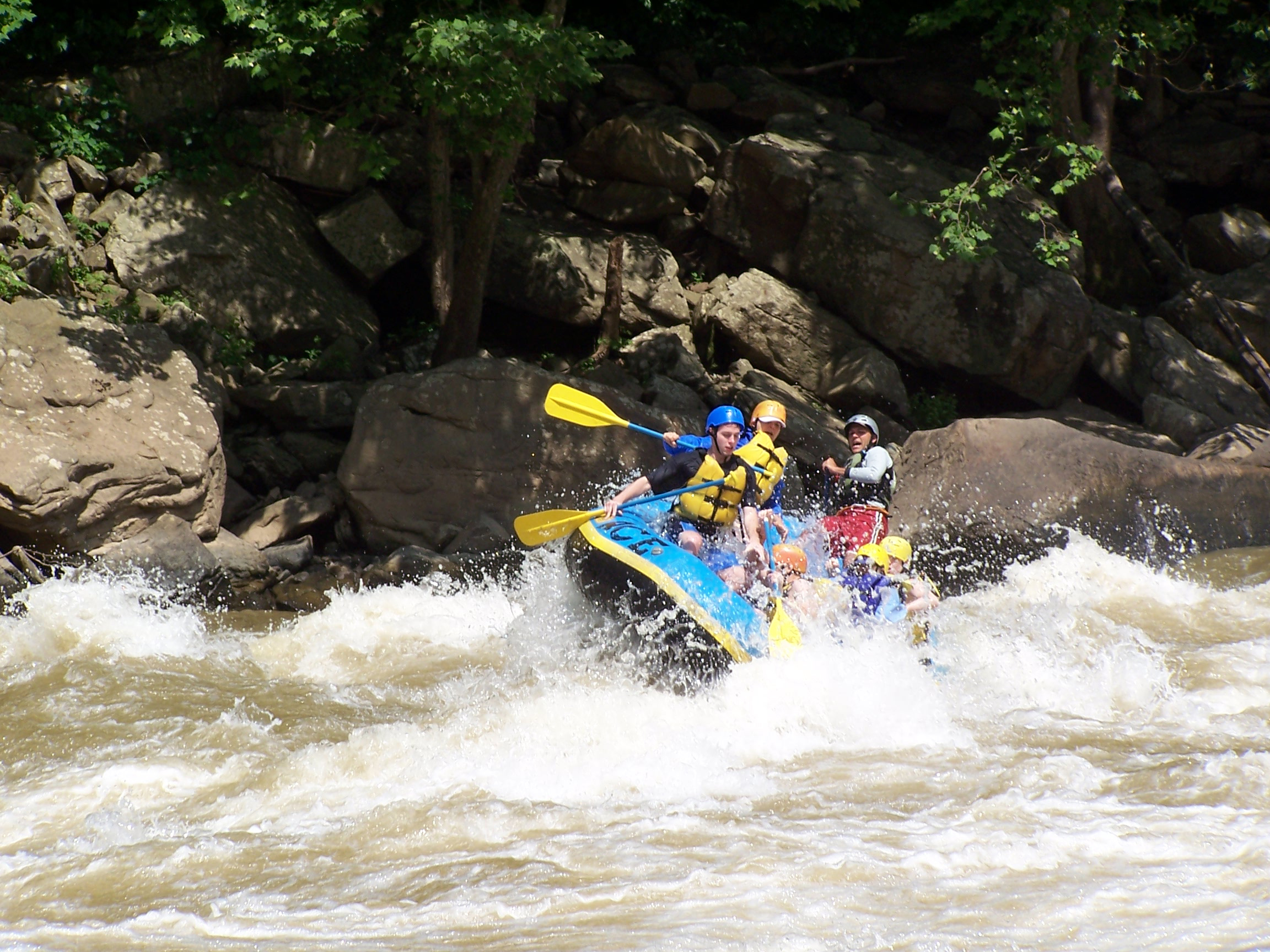 Trying to stay in the raft on the Gauley River