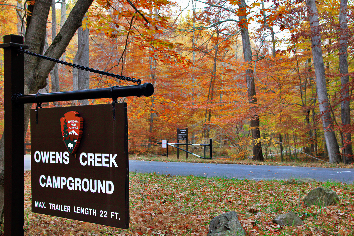 Campground entrance sign