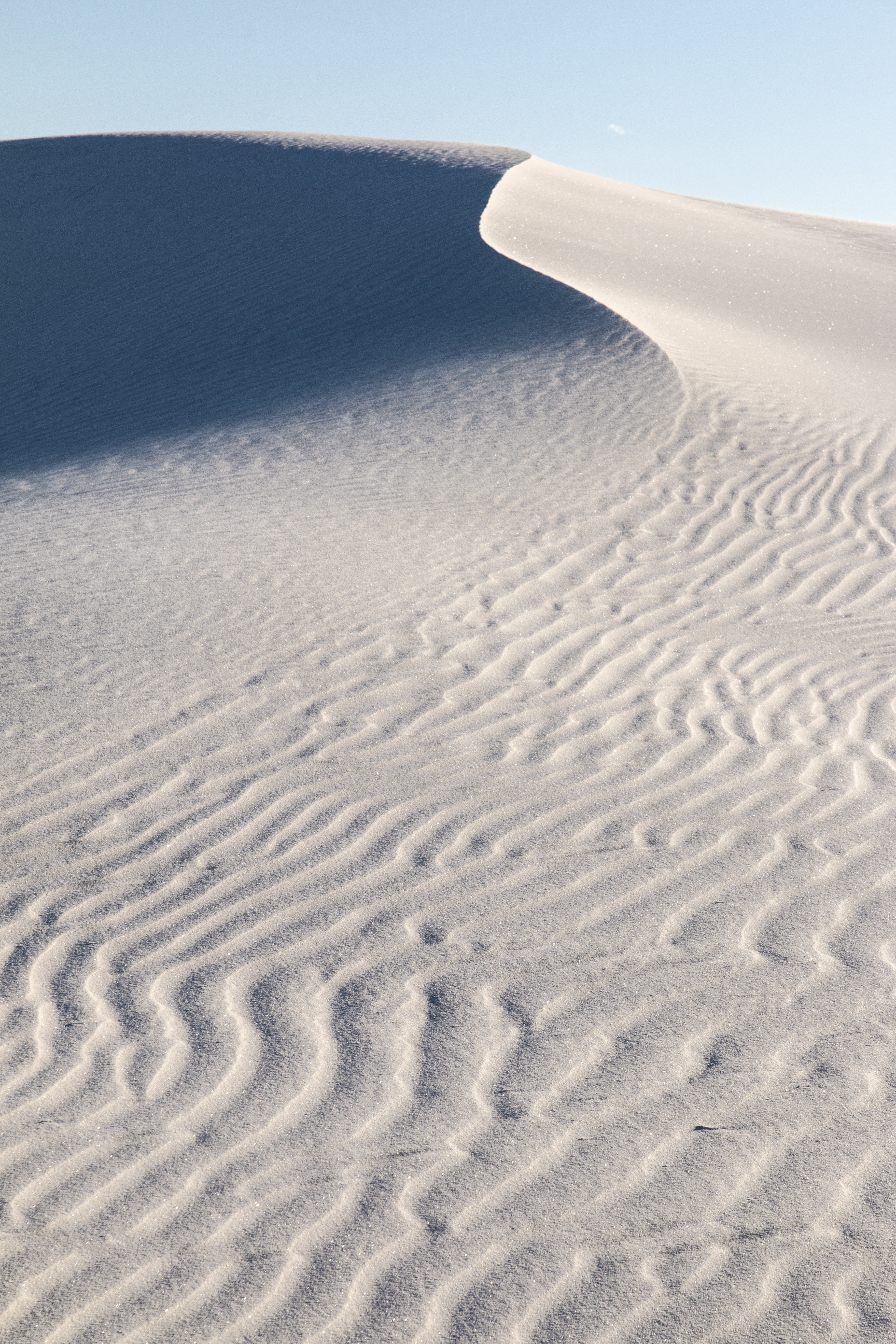 Close up view of ripples on a dune.