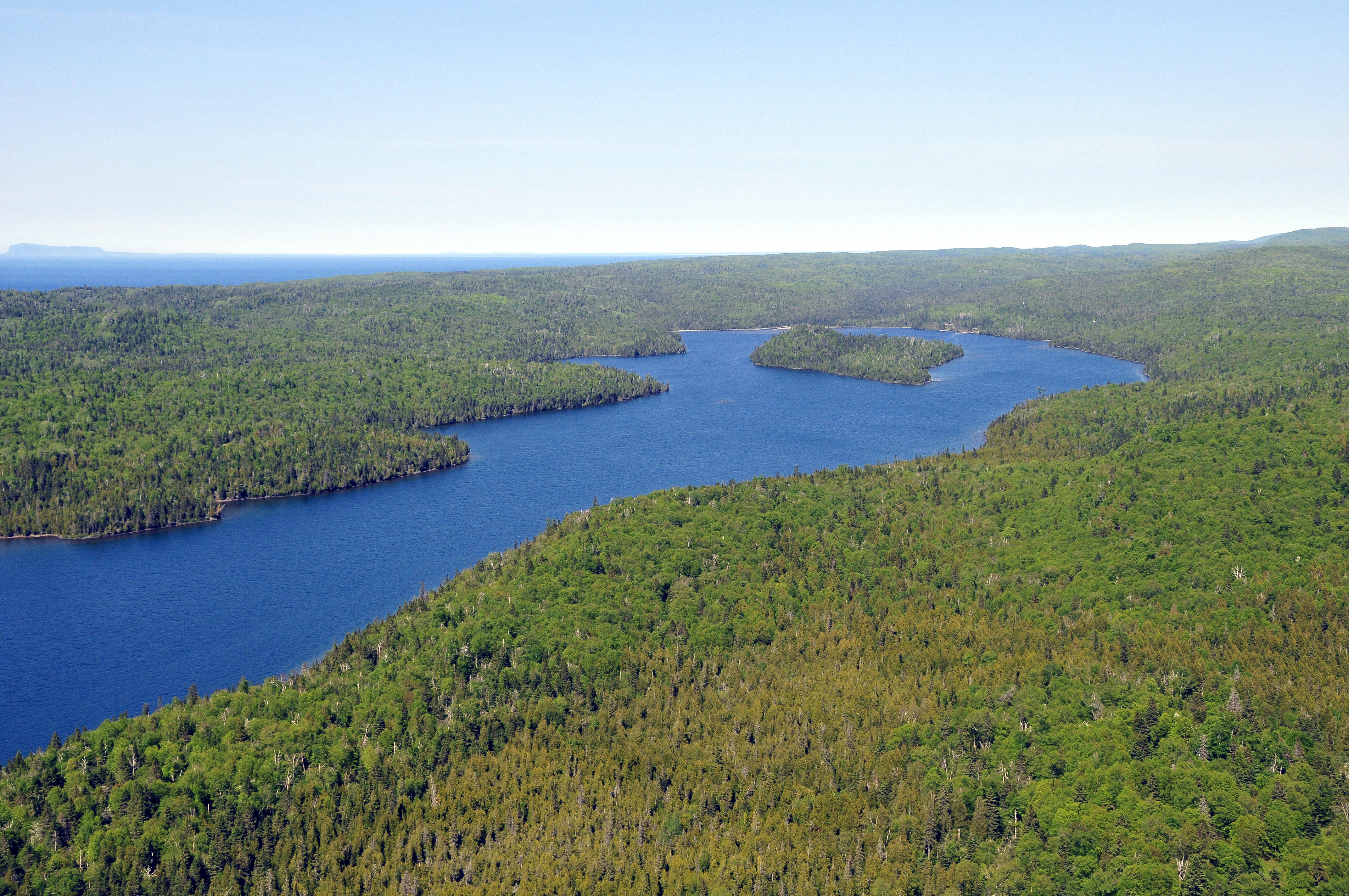 Aerial View of Washington Harbor and Beaver Island.