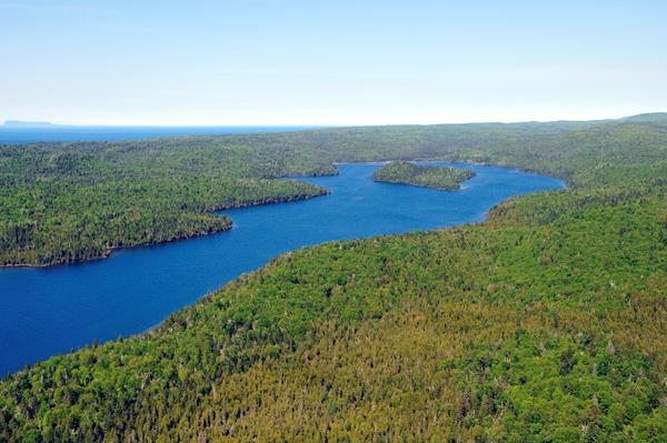 Aerial View of Washington Harbor and Beaver Island.