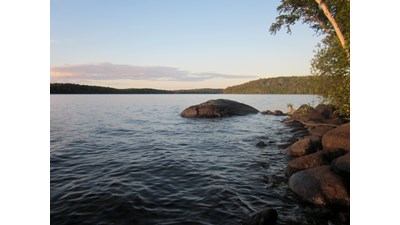 Soft sunset at South Lake Desor Campground.