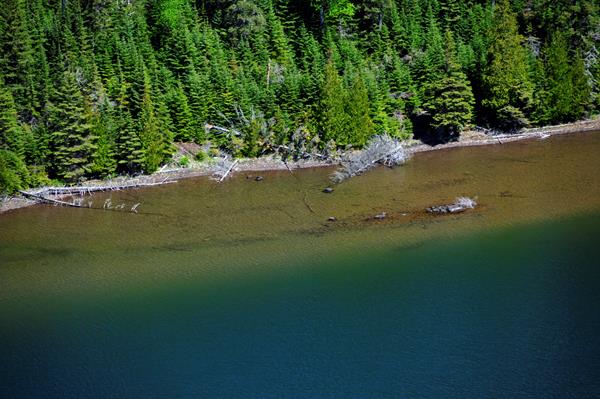 Beautiful blues highlight the waters of Duncan Bay.