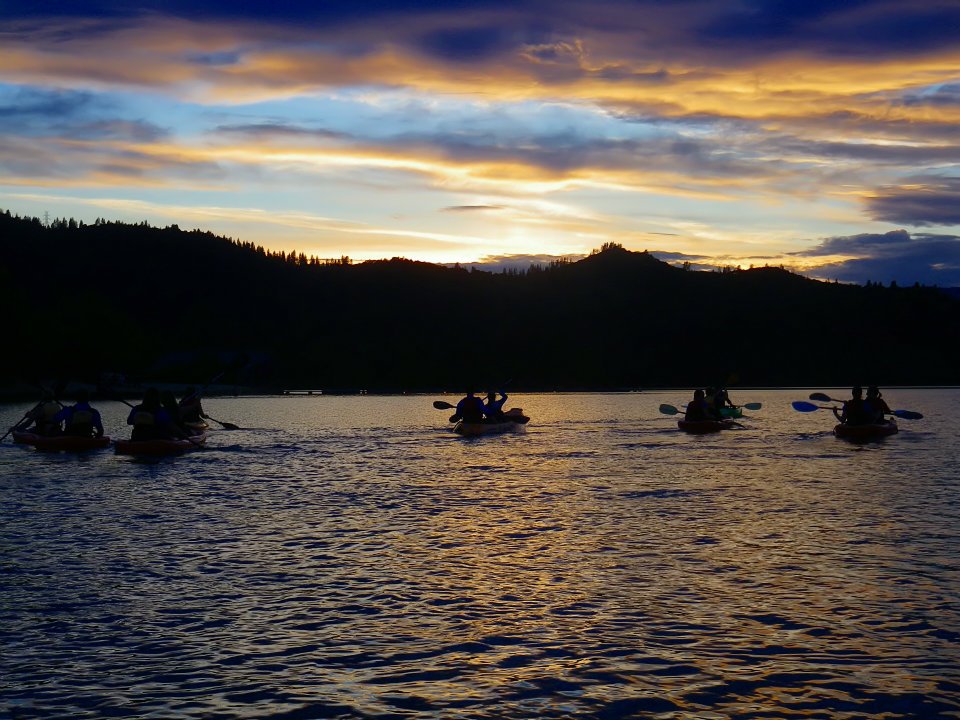 An evening kayak tour