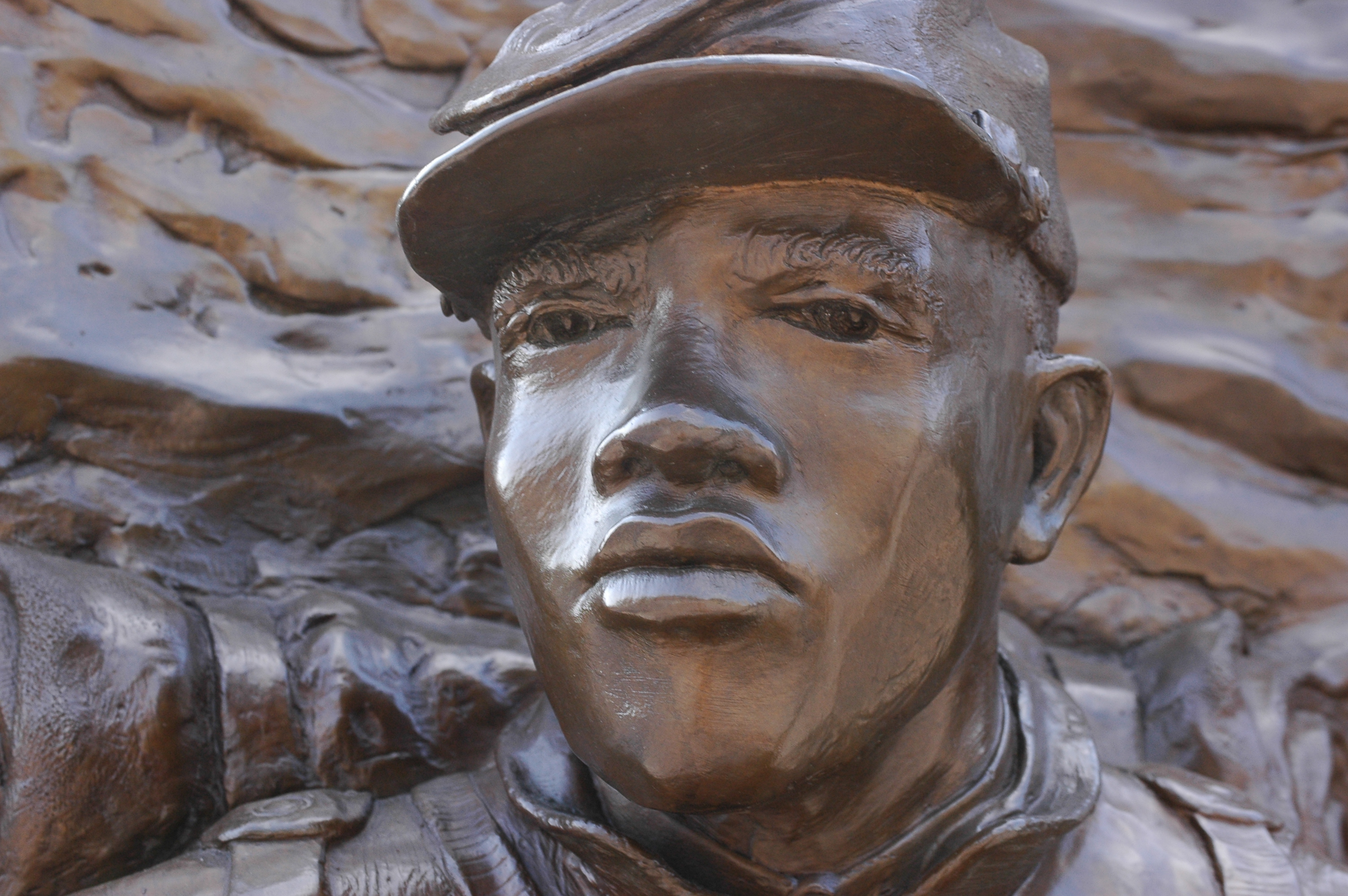 African American Soldier Close up