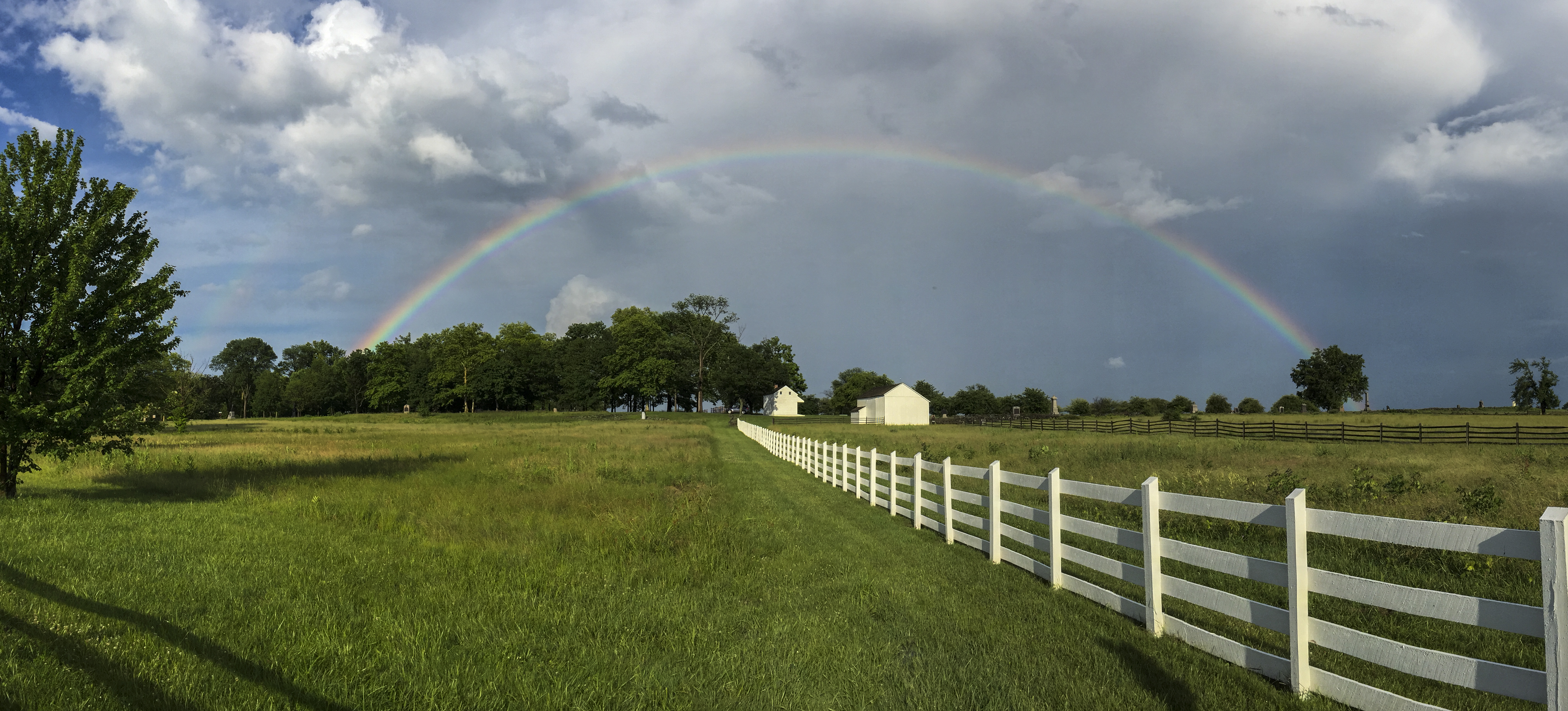 A rainbow over the Abraham Brian Farm on Cemetery Ridge