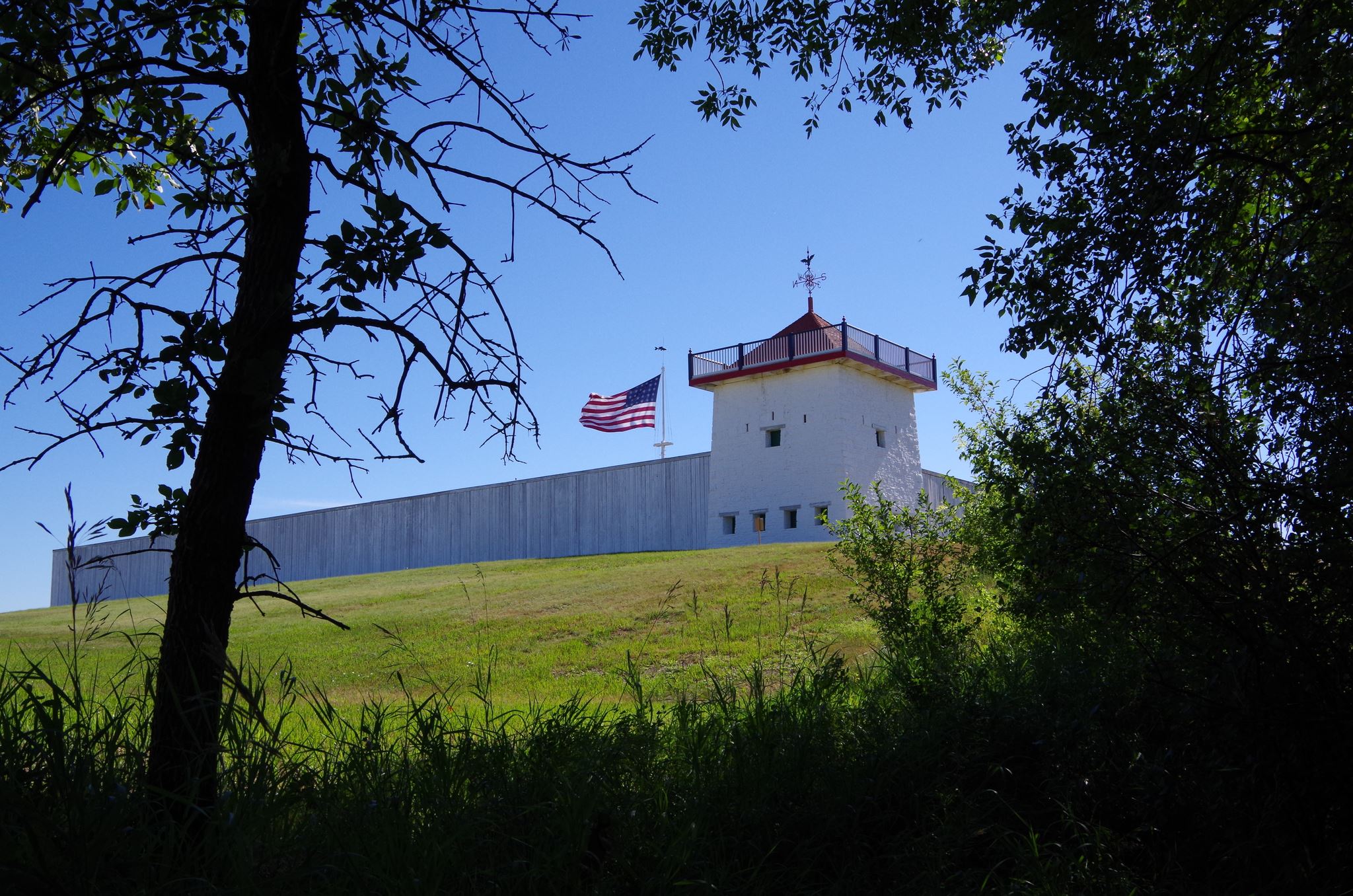 View from Missouri River bottoms of Southwest bastion