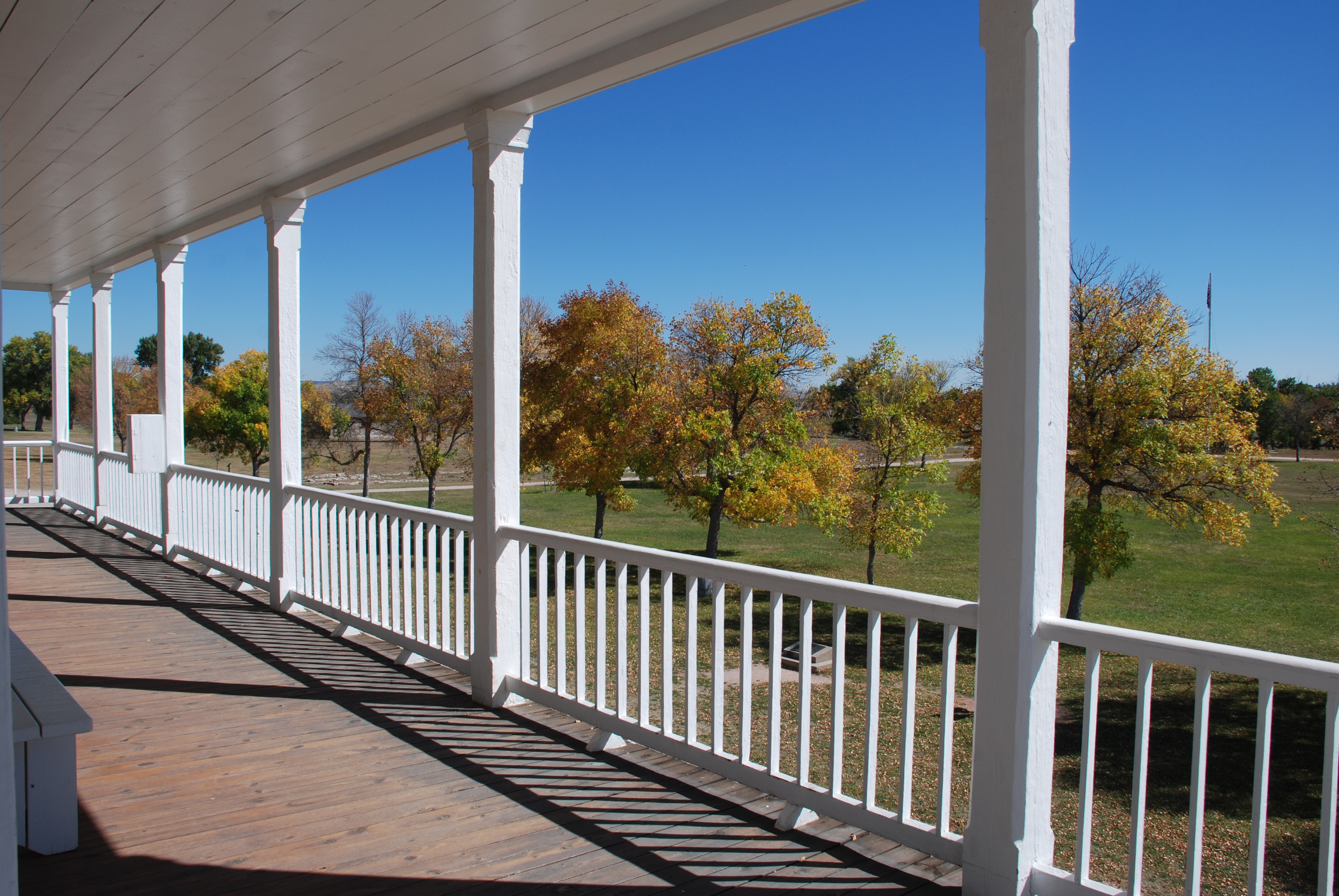 View of the parade ground from the porch of "Old Bedlam".