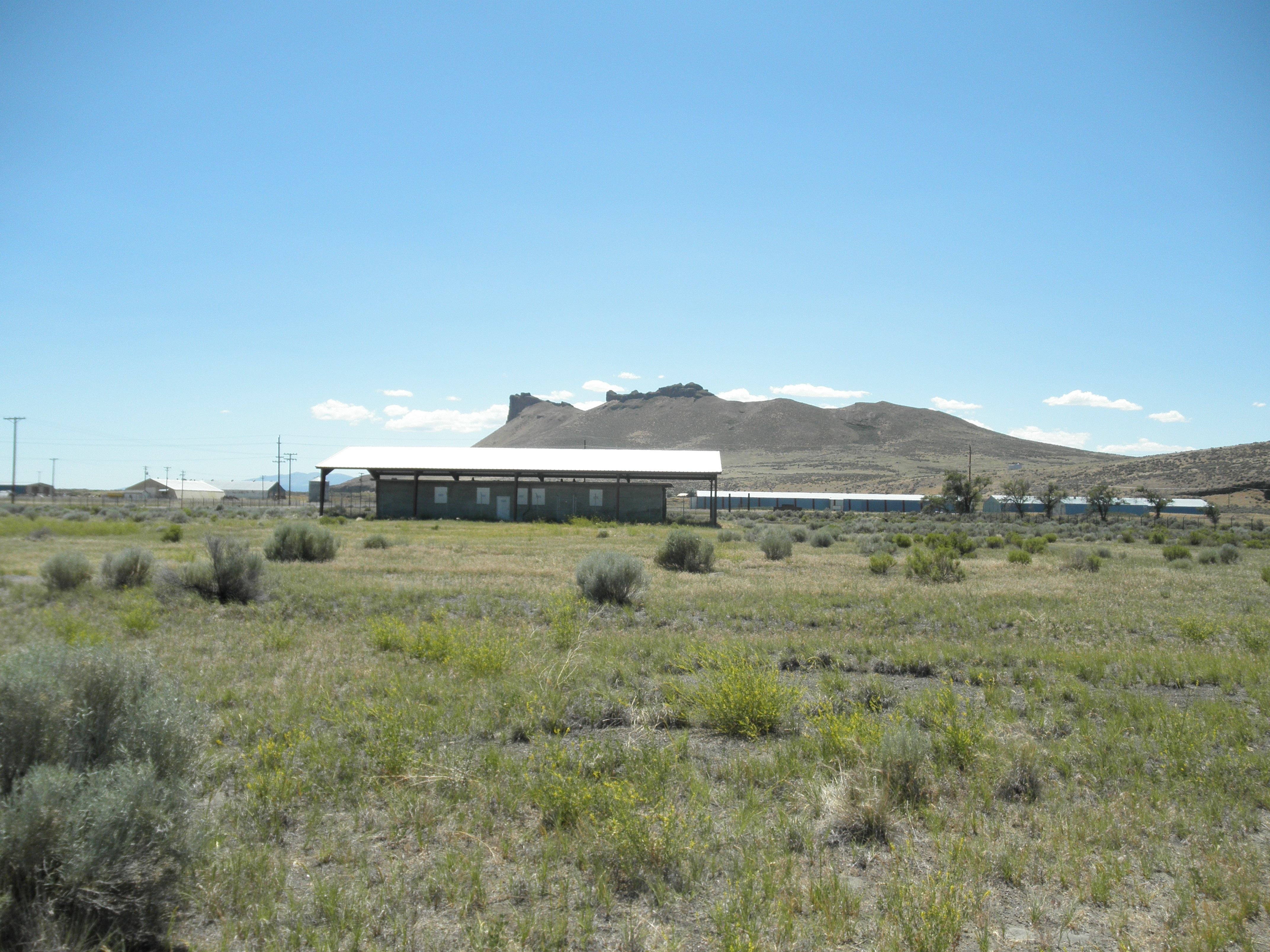 Tule Lake Segregation Center Jail with Castle Rock in the background