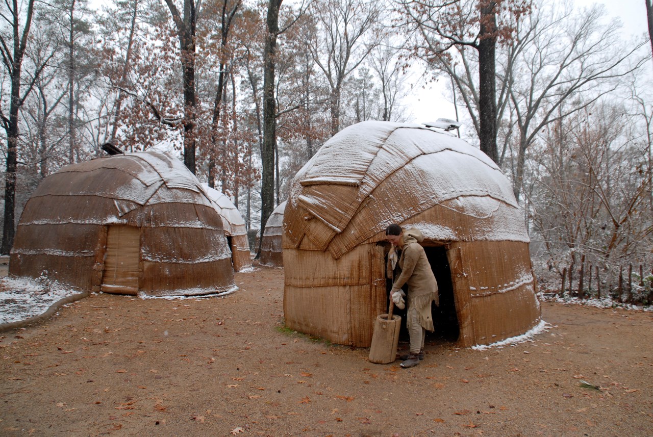 A re-created American Indian town.