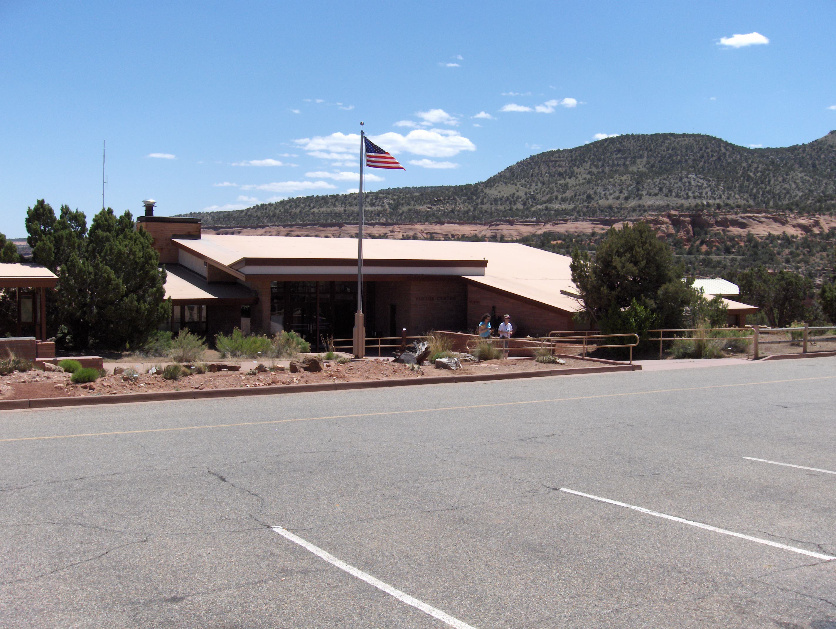 Visitor Center with American Flag