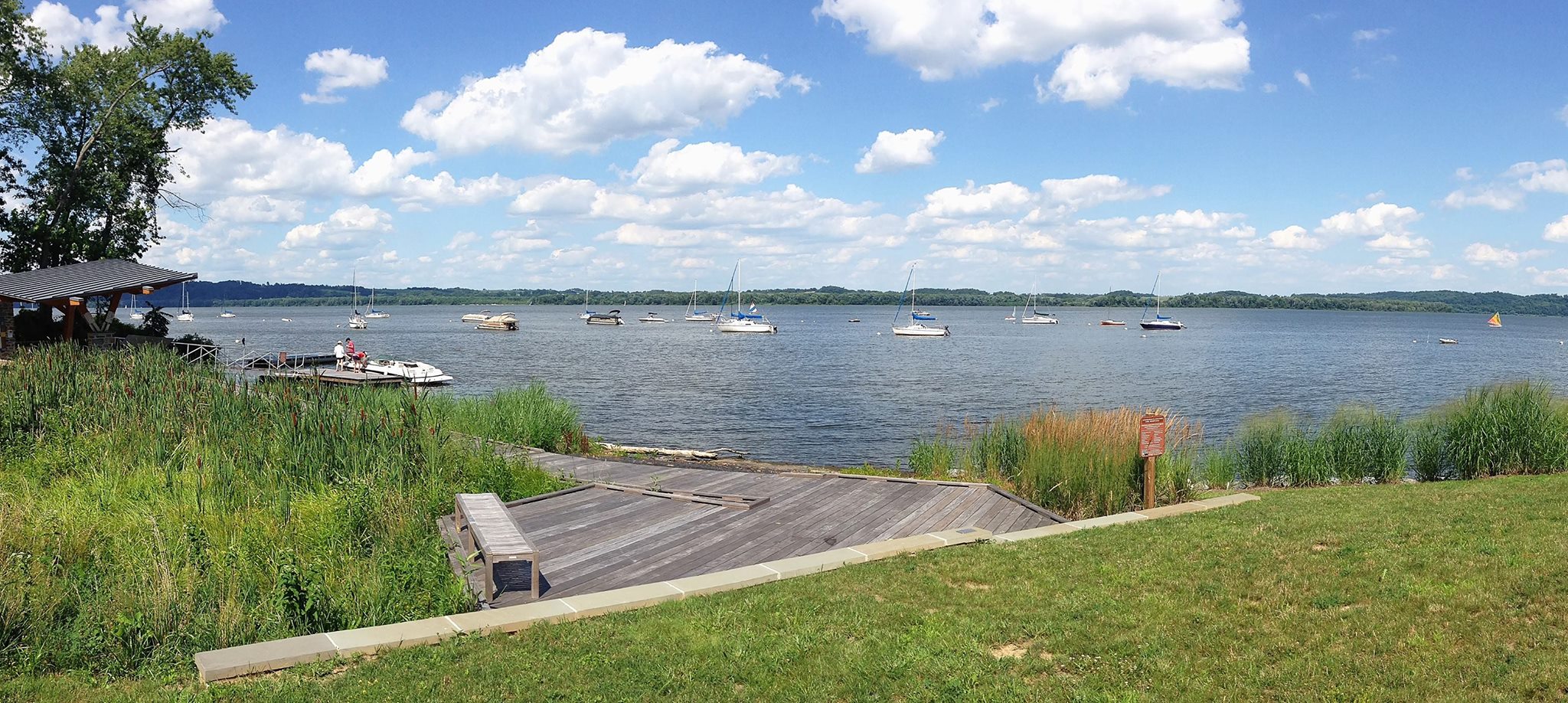 A view of the Susquehanna River and the boat dock at Zimmerman Center for Heritage