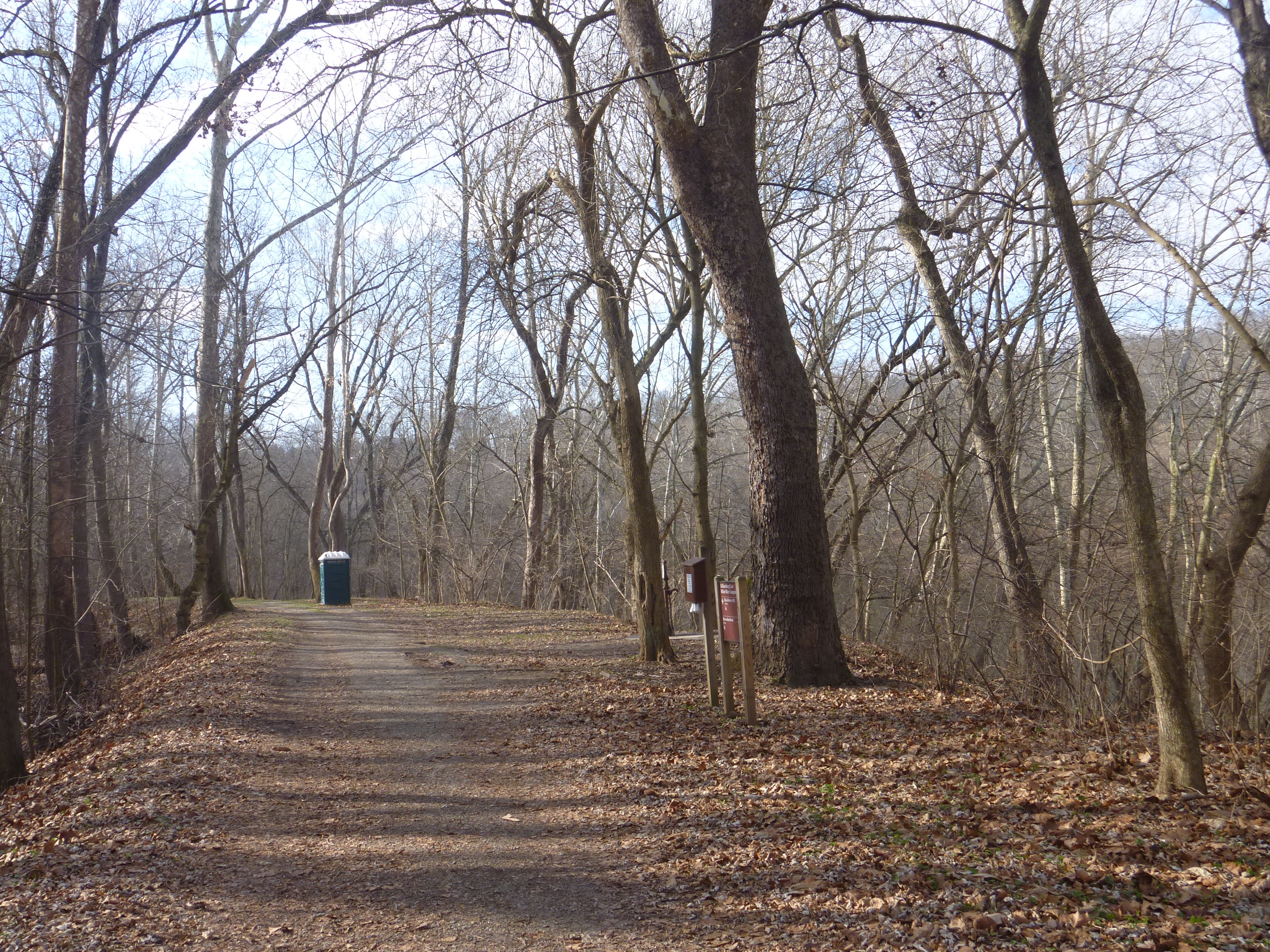 The campsite parallels the towpath.