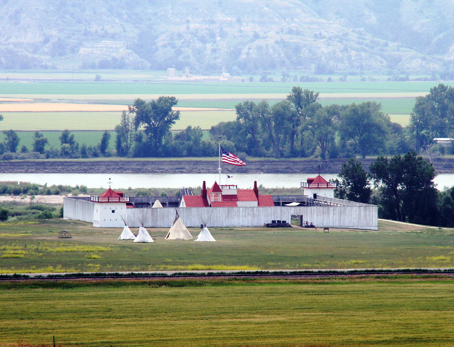 View of Fort Union and the Missouri River looking south