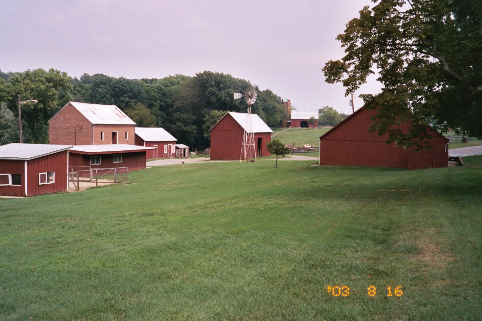 The red barns and outbuildings at Oxon Hill Farm