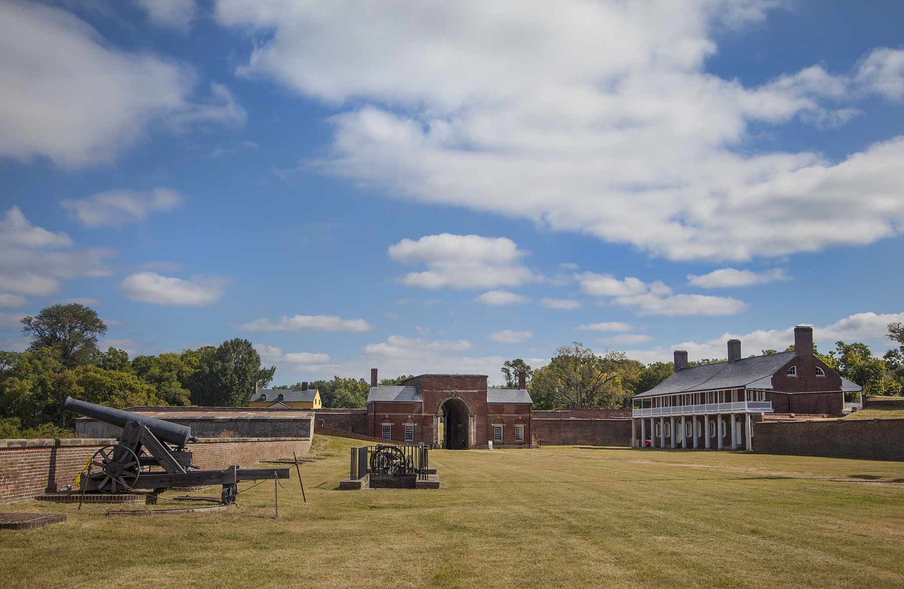 Photo of the parade ground inside the historic fort.
