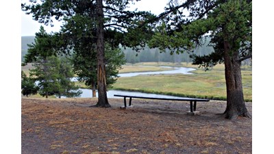 Bench near the Firehole River