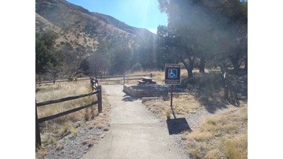 Accessible campsite and tent pad.