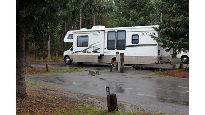 Recreational Vehicle parked.
