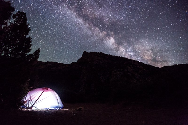 Night Sky over Tent the star filled sky above a tent