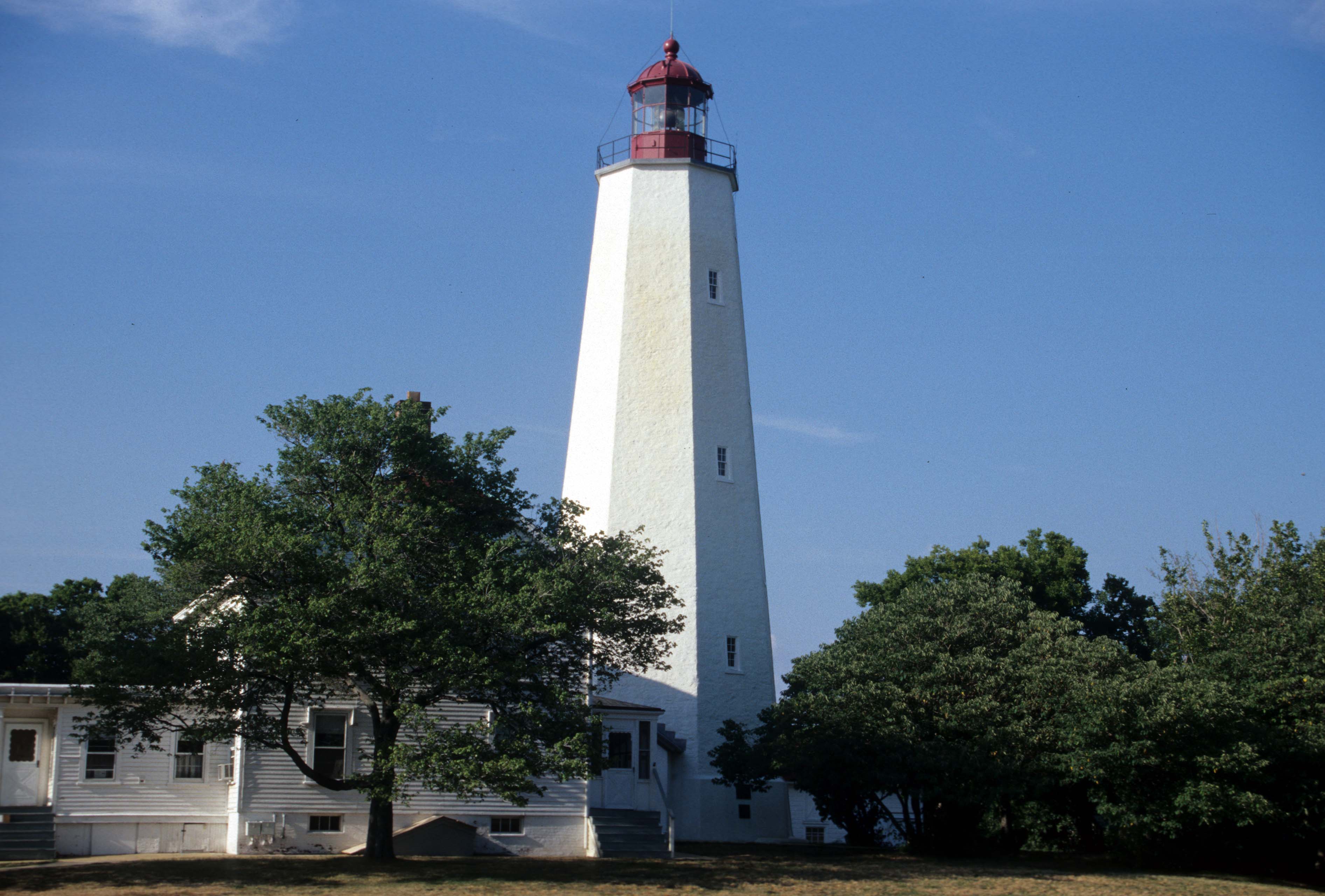 The Sandy Hook lighthouse and keepers quarters