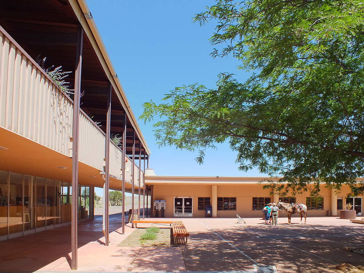 Painted Desert Community Complex Plaza reveals the long lines of Mid-century style architecture