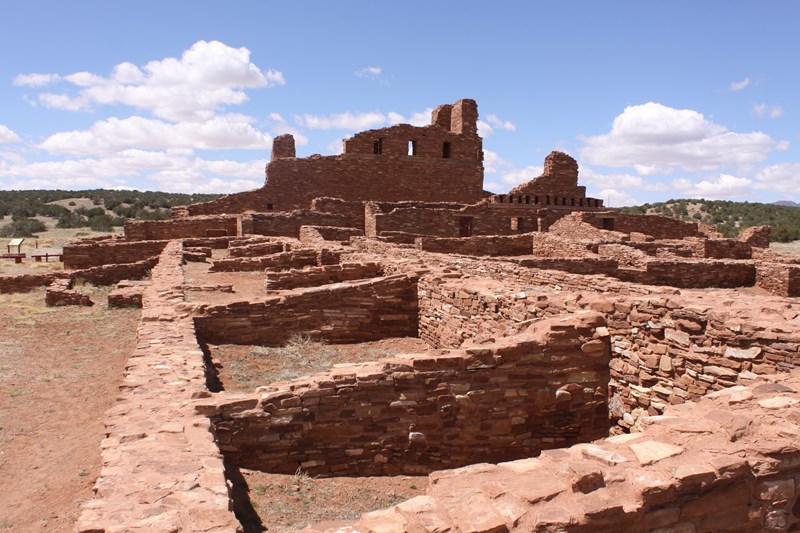 An Overview Of The Abó Mission Stone foundations of an old mission structure.