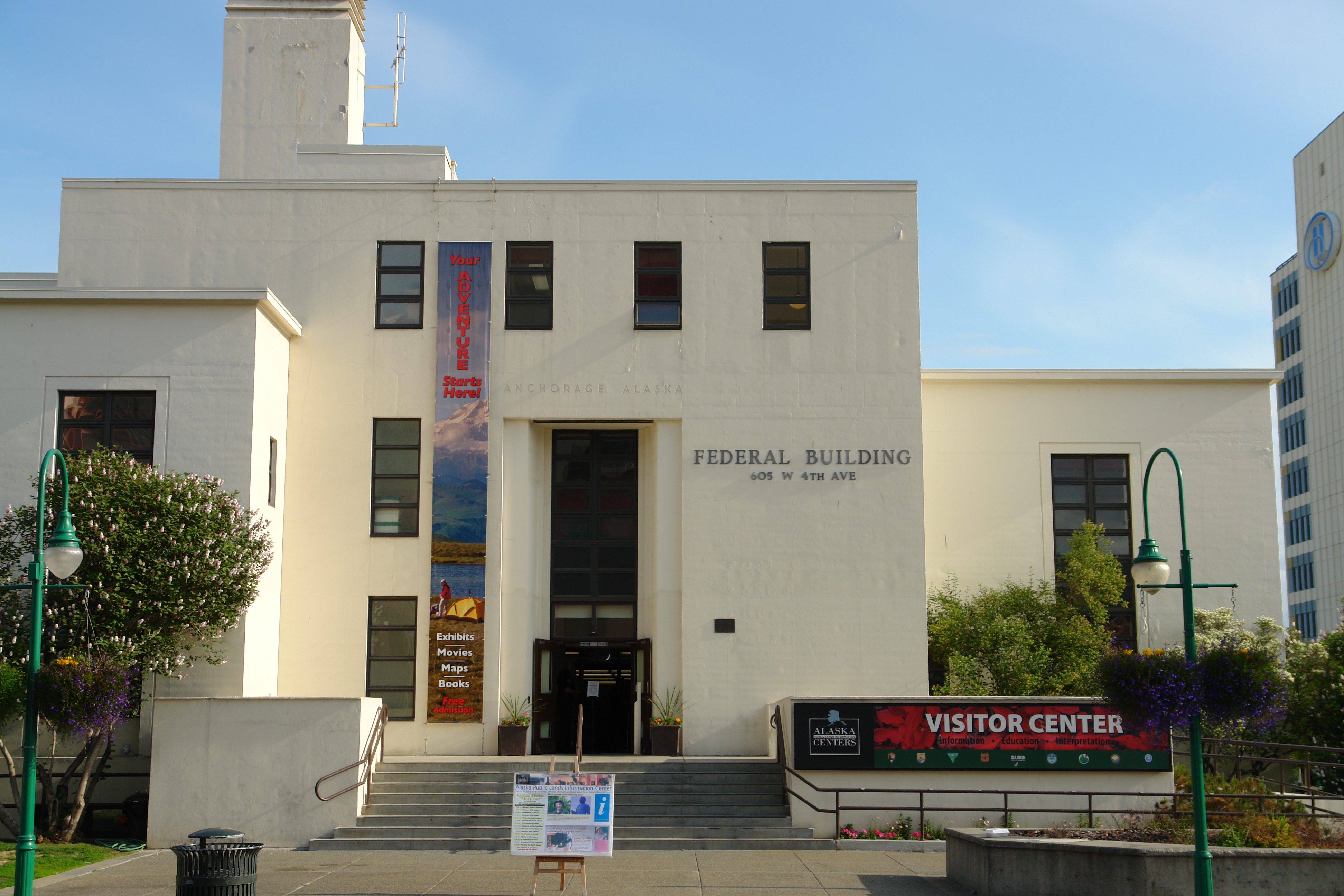 Front of the Anchorage Federal Building, housing the Anchorage APLIC