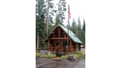 Log building at campground