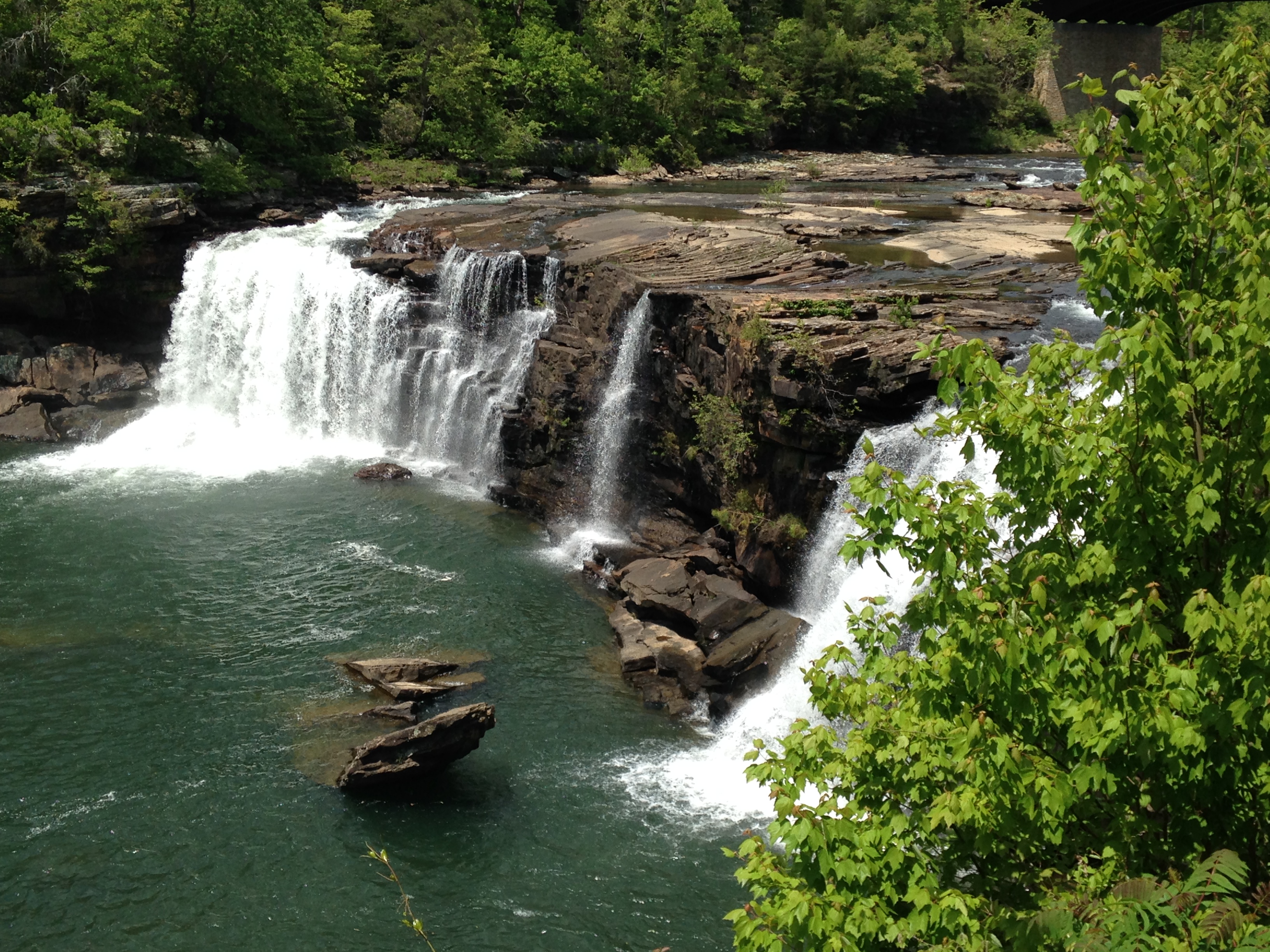 Little River Falls in the Spring, located on AL Hwy 35