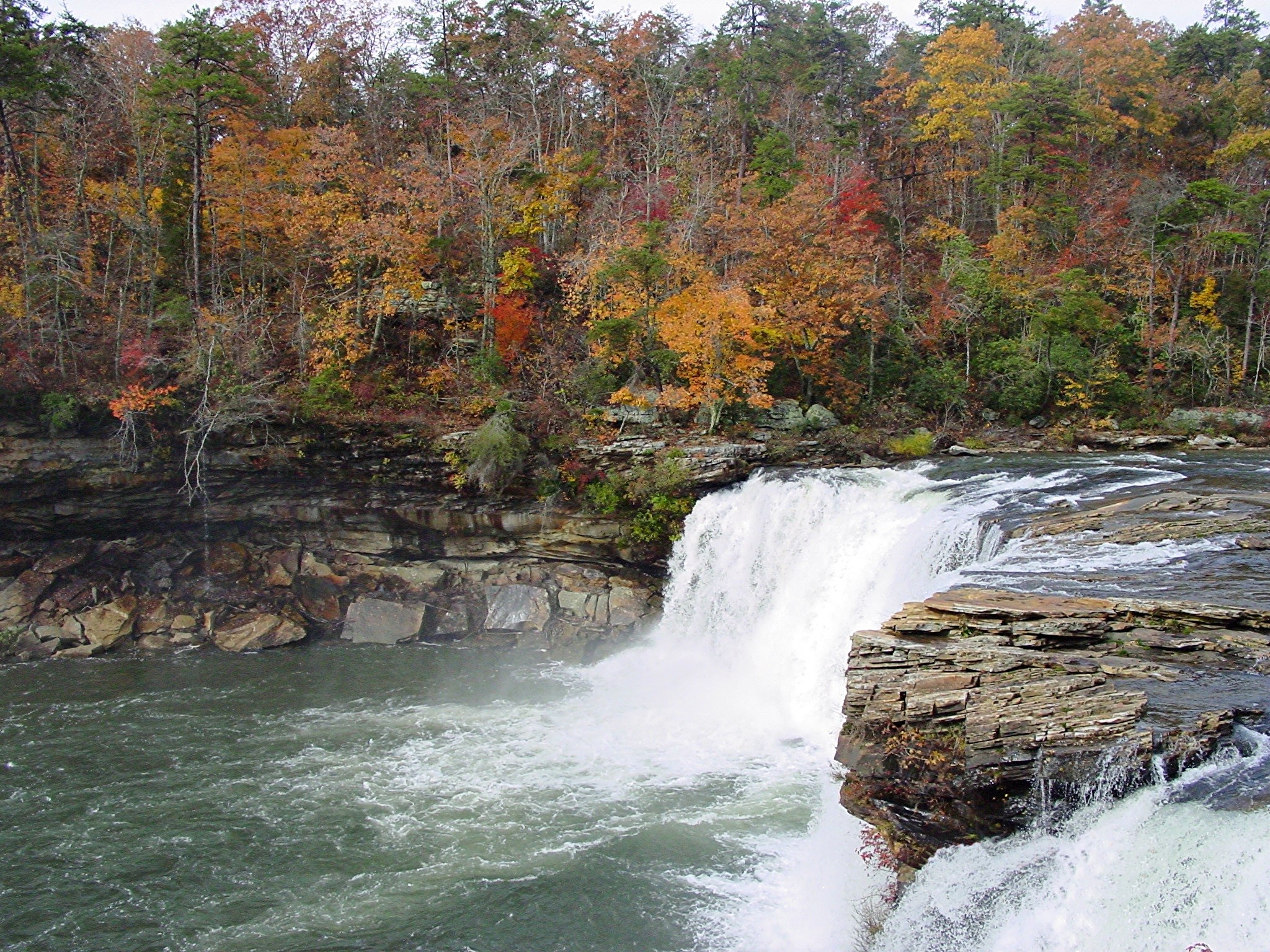 Little River Falls in the Fall, located on AL Hwy 35