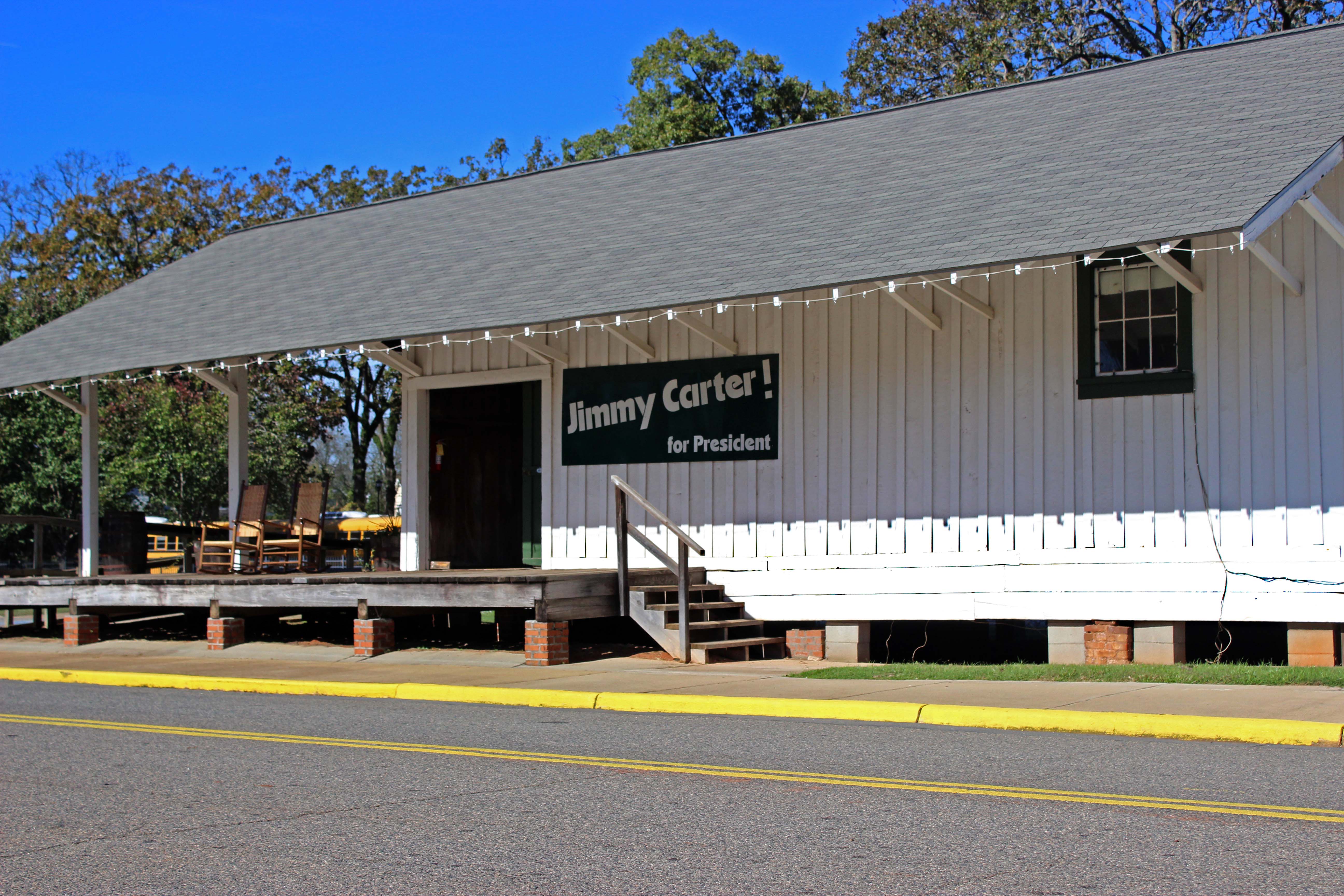 The Plains train depot that President Carter used as the 1976 campaign headquarters.