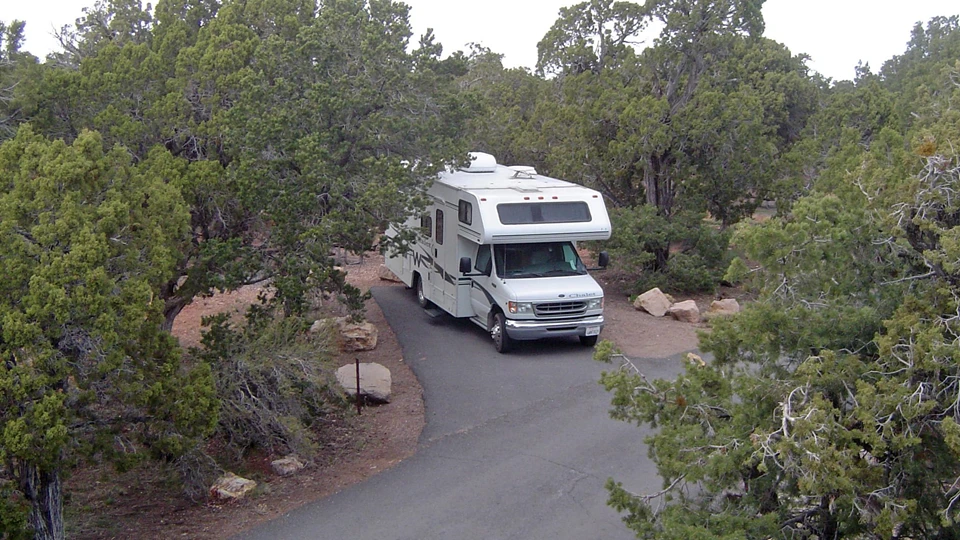 RV campsite at Desert View Campground in Grand Canyon National Park