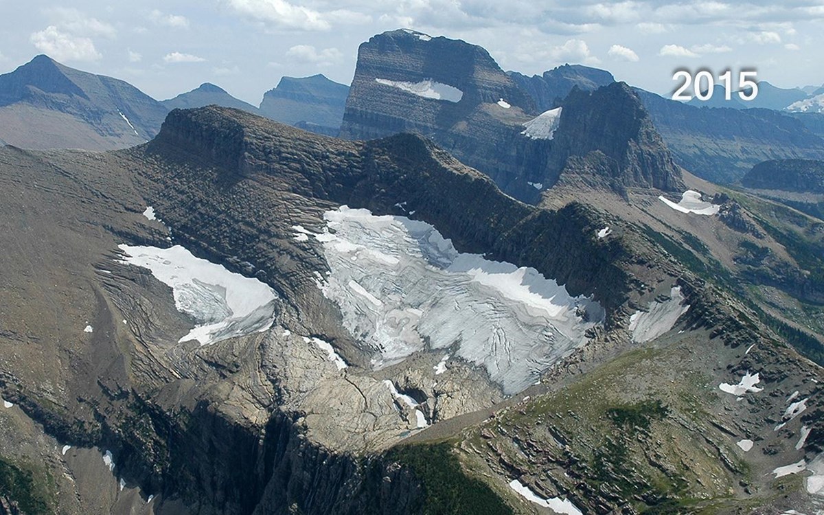 Swiftcurrent Glacier as seen from right outside the Swiftcurrent Firelookout on August 5, 2015.