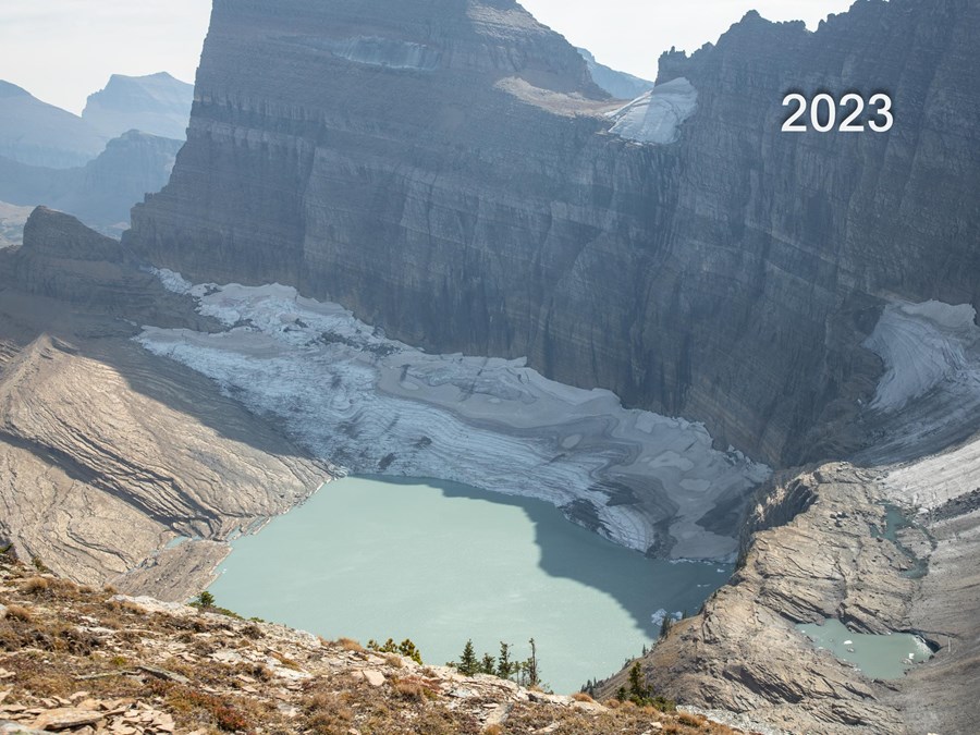 Grinnell Glacier from Lower Grinnell Ridge in 2023