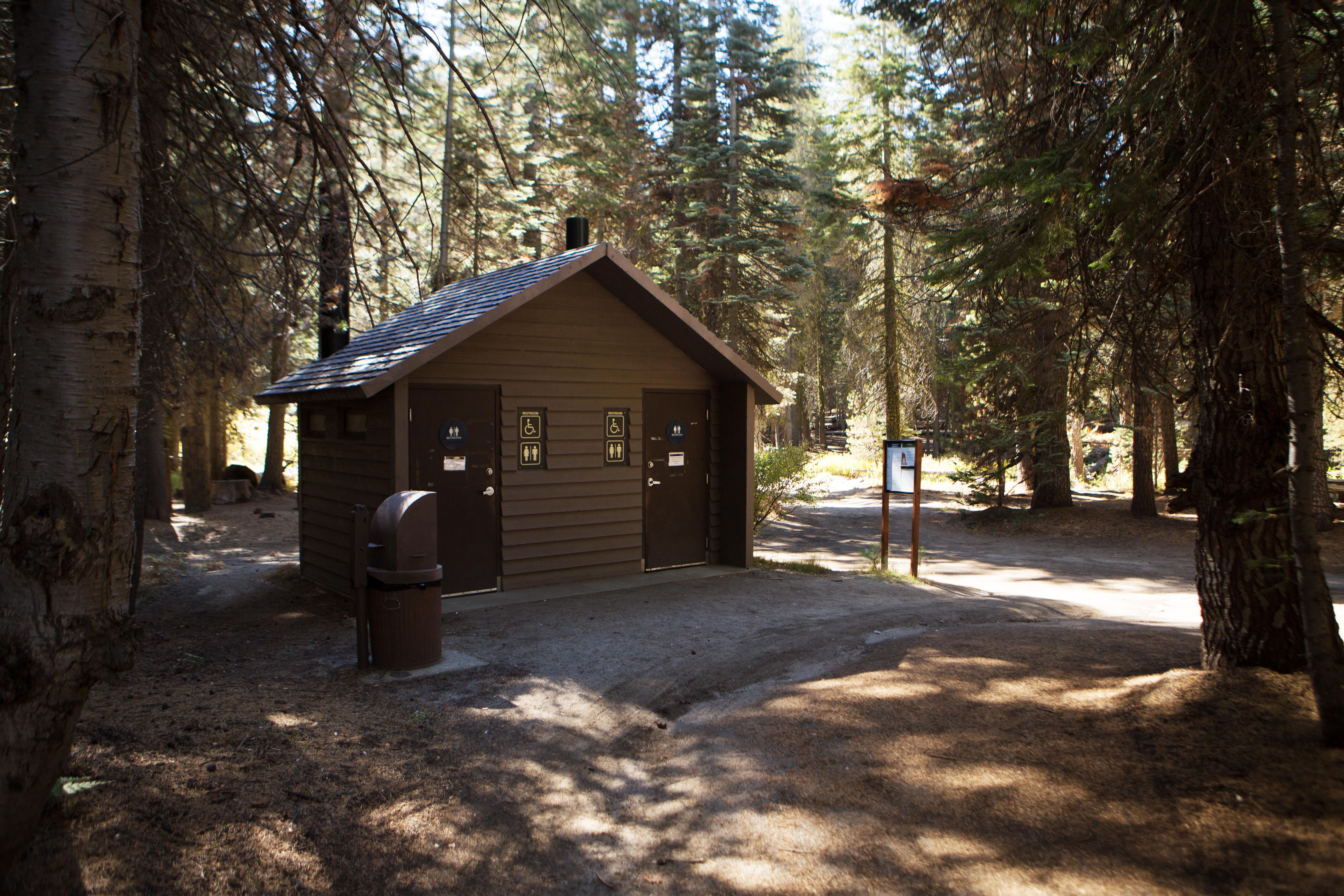 restroom facility with two doors