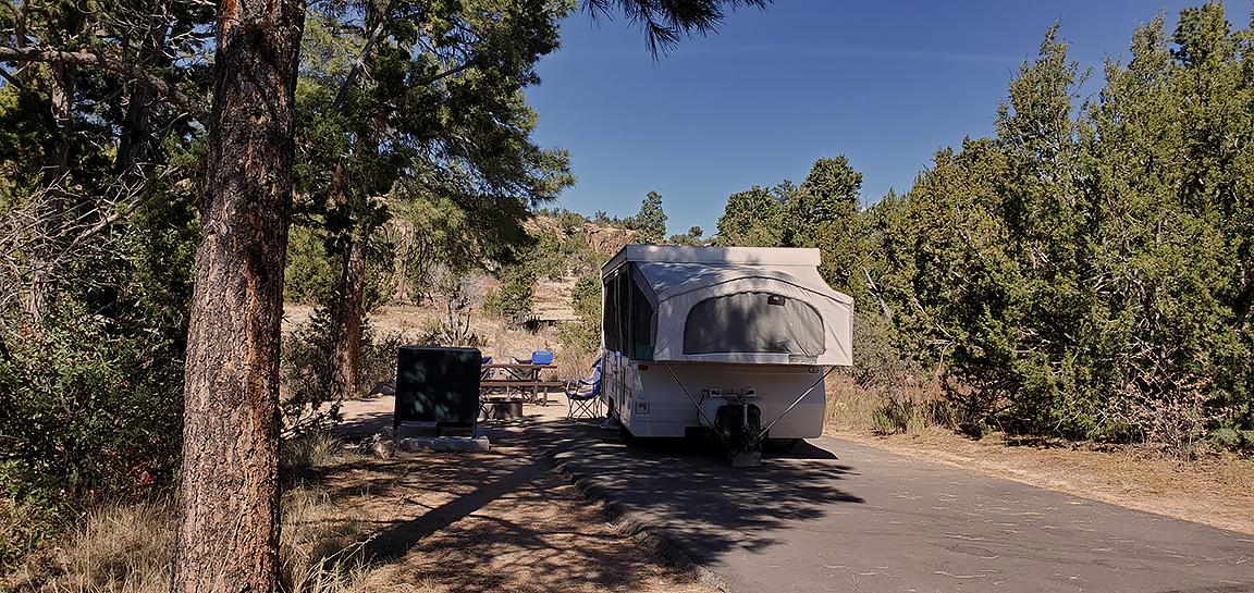 Juniper Campground site with bigger trees