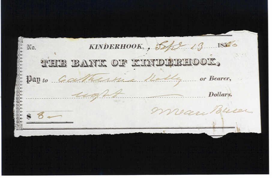 Paycheck from Martin Van Buren to Irish Servant Catherine Kelly