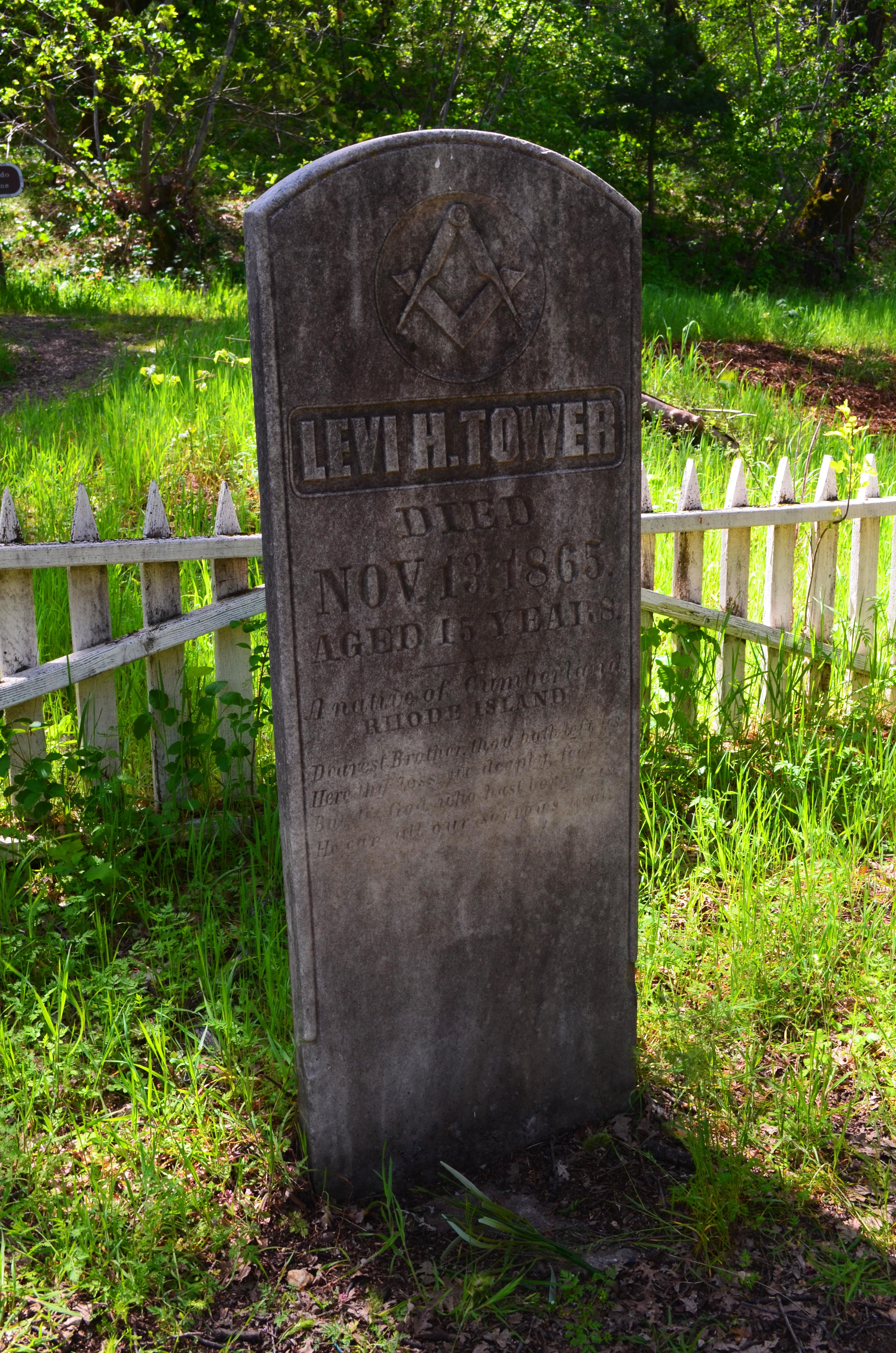 Levi Tower Gravesite Located in the Tower House Historic District