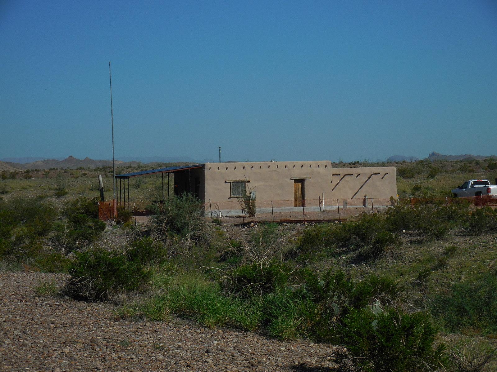 The historic adobe Garlick House serves as the Castolon Visitor Center