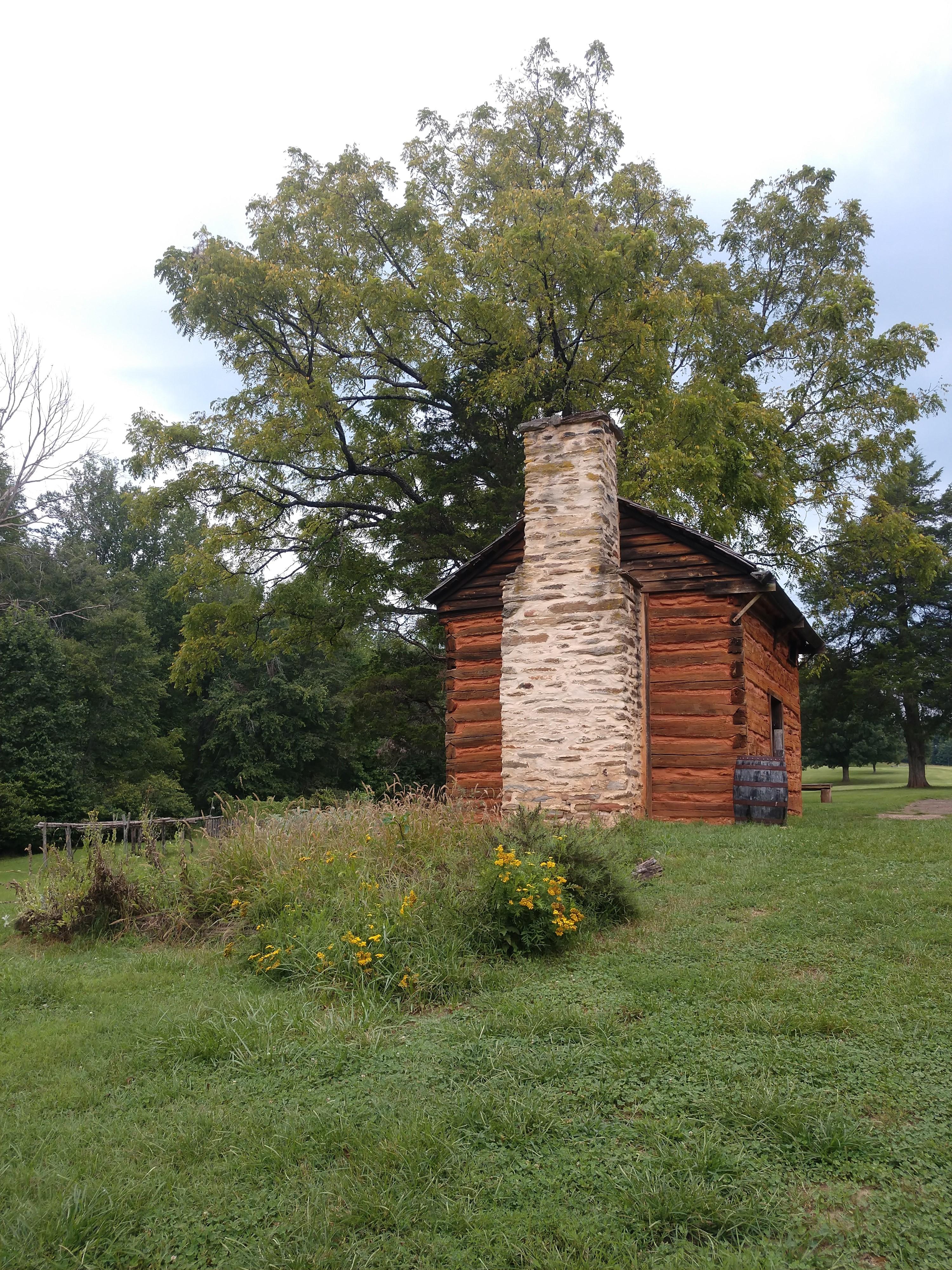 Reconstructed kitchen cabin where Booker T. Washington was born