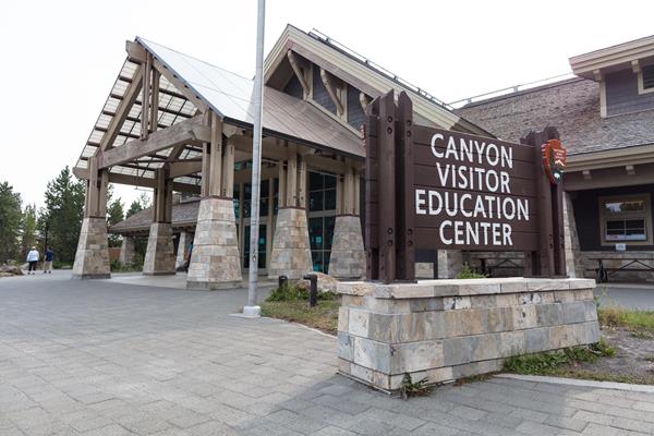 The exterior of Canyon Visitor Education Center in summer.