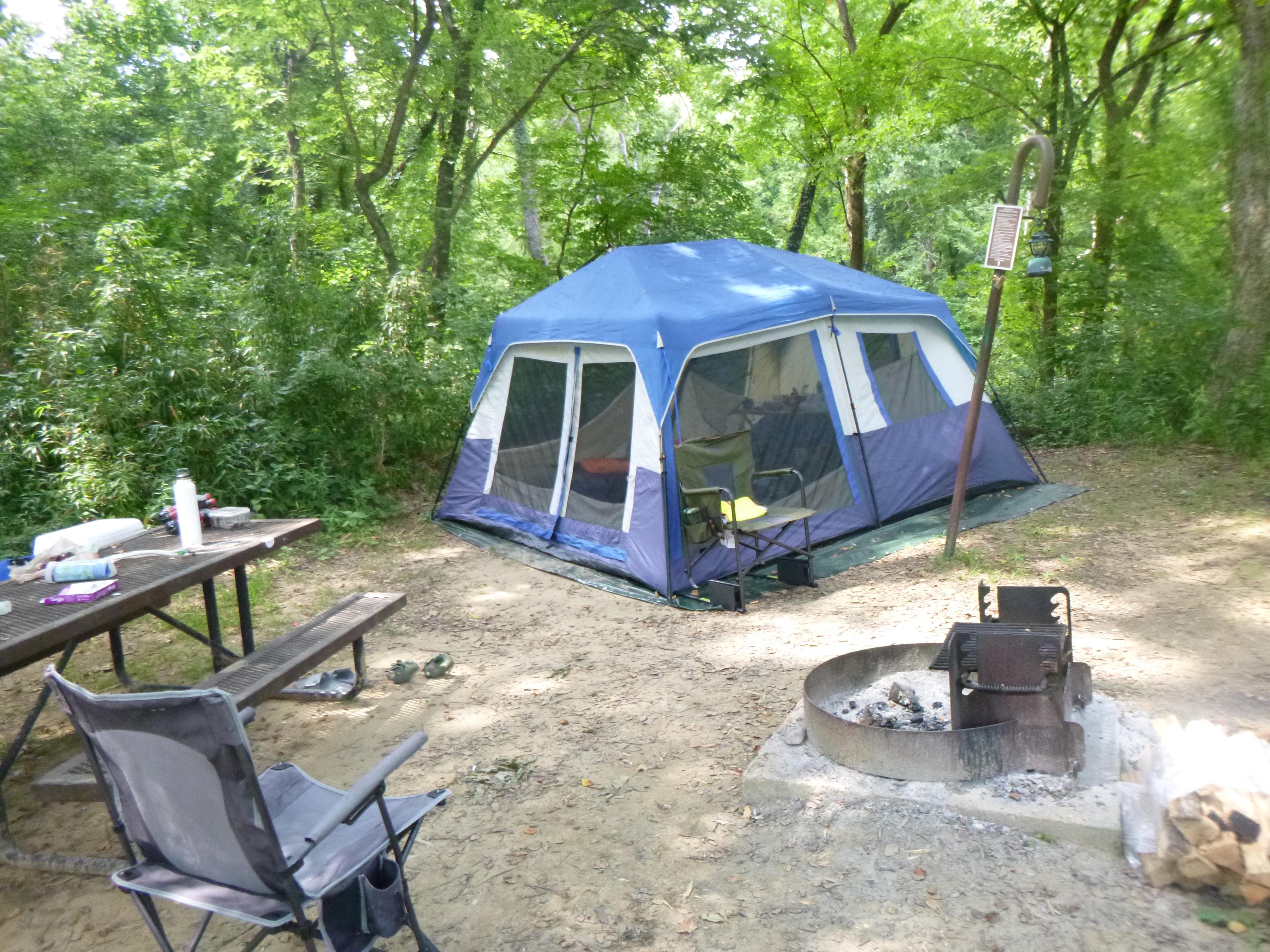An occupied campsite at Rush Campground.